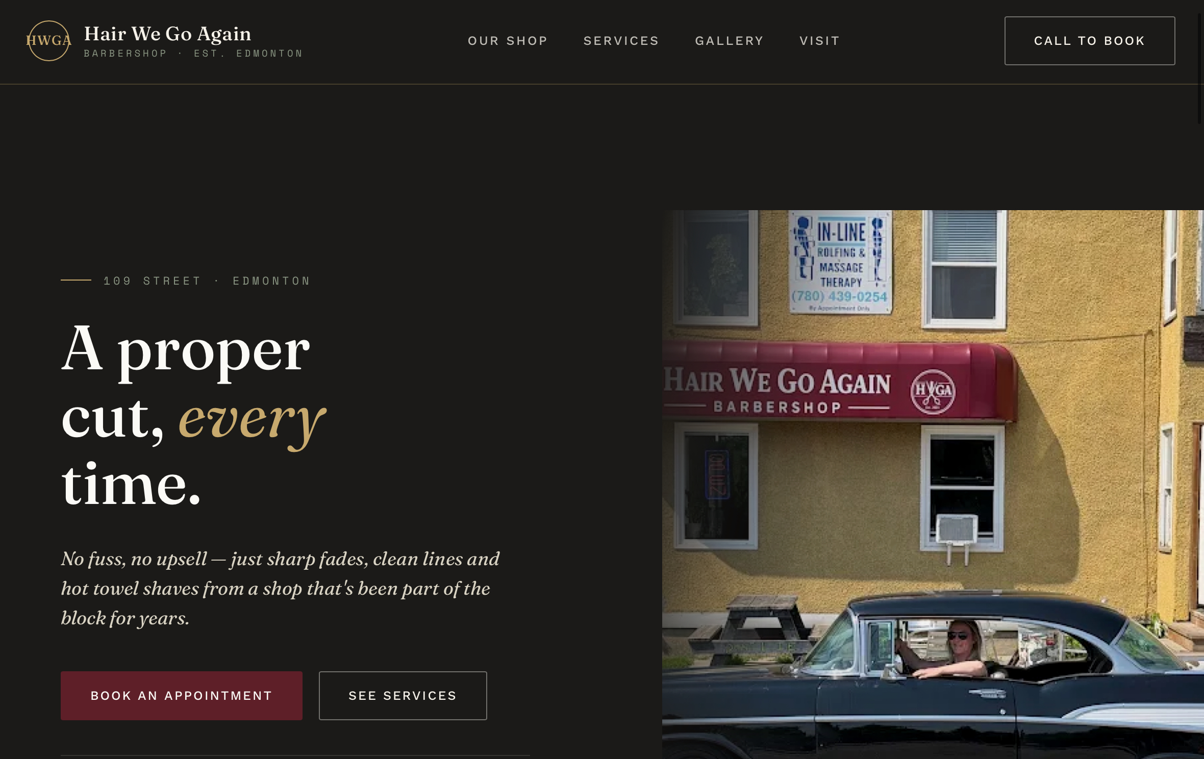 Hair We Go Again — the actual site hero